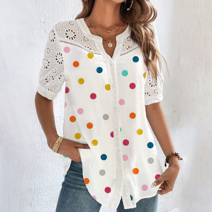 Jasmijn - Dames Blouse - Vrolijk Design voor een Speelse Look