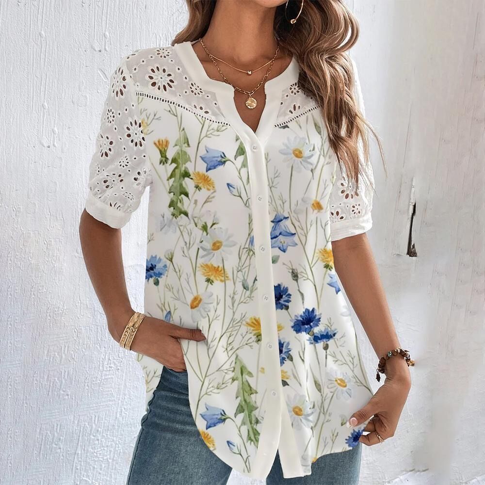 Jasmijn - Dames Blouse - Vrolijk Design voor een Speelse Look
