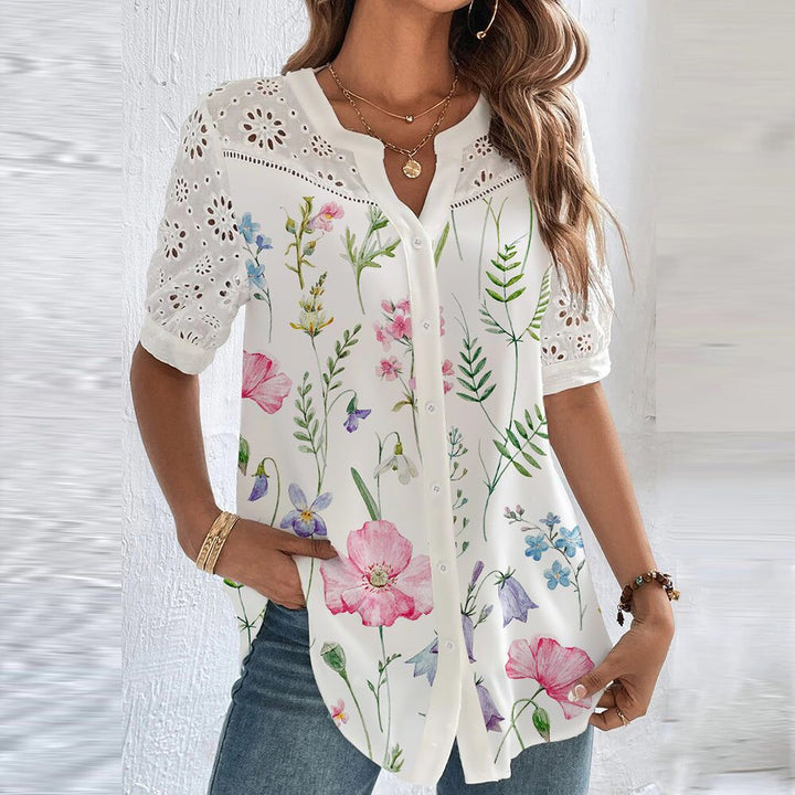 Jasmijn - Dames Blouse - Vrolijk Design voor een Speelse Look