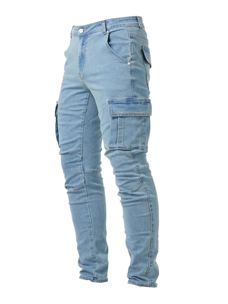 Heren cargo broek stretch denim – Tijdloze jeanslook met functioneel comfort voor elke dag