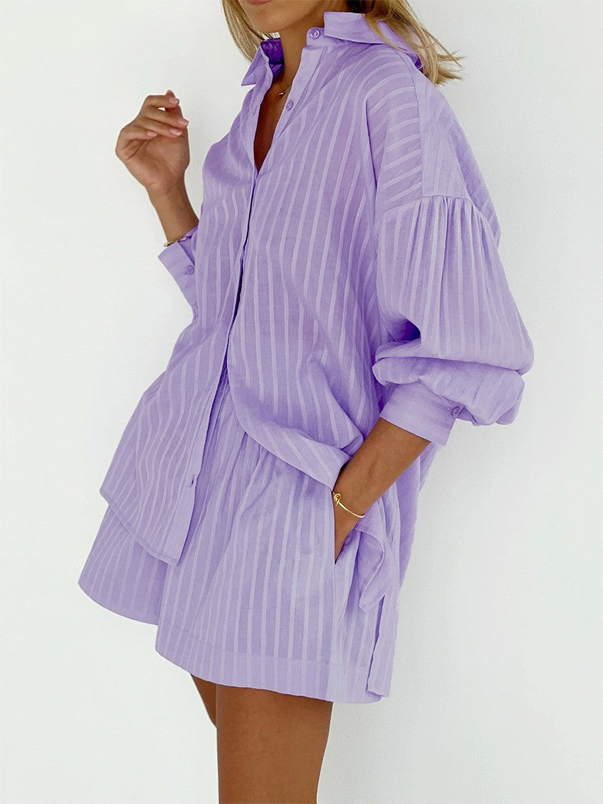 Mara - Dames Gestreepte Blouse en Broek Set - Trendy en Comfortabel